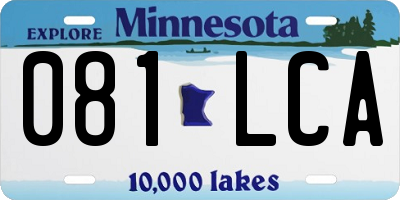 MN license plate 081LCA