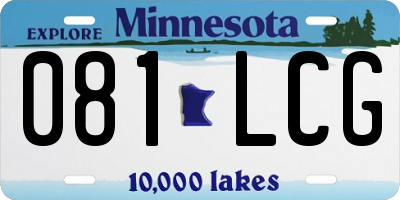 MN license plate 081LCG