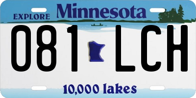 MN license plate 081LCH