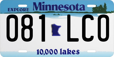 MN license plate 081LCO