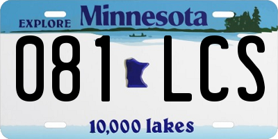 MN license plate 081LCS