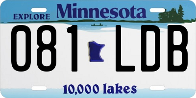 MN license plate 081LDB