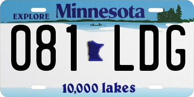 MN license plate 081LDG