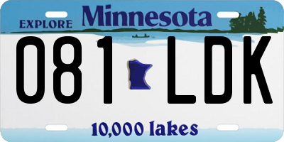 MN license plate 081LDK