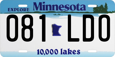 MN license plate 081LDO