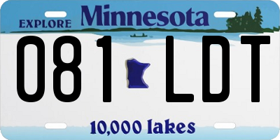 MN license plate 081LDT