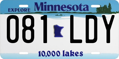 MN license plate 081LDY
