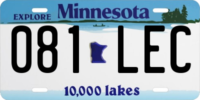 MN license plate 081LEC