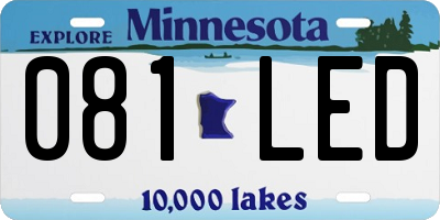 MN license plate 081LED