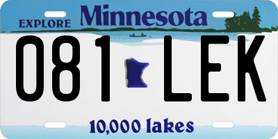 MN license plate 081LEK