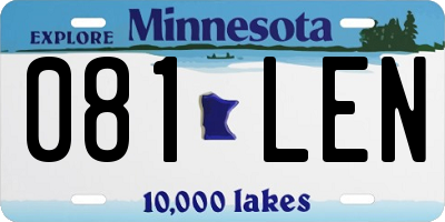 MN license plate 081LEN