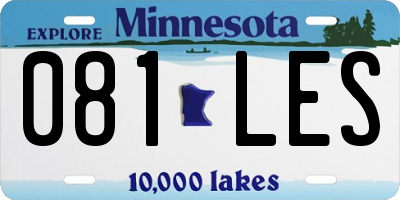 MN license plate 081LES