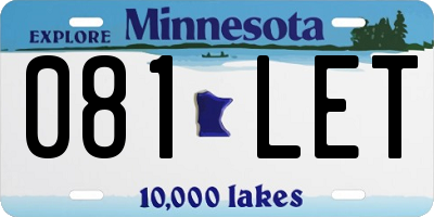 MN license plate 081LET