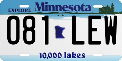 MN license plate 081LEW