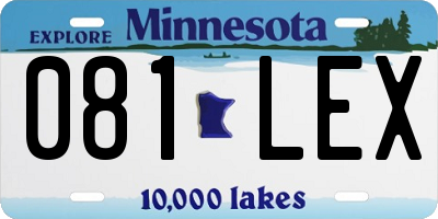 MN license plate 081LEX