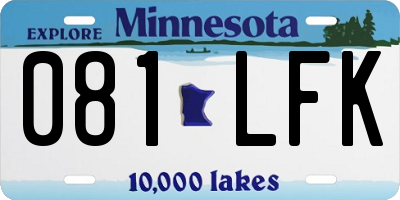 MN license plate 081LFK