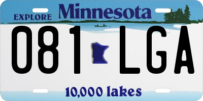 MN license plate 081LGA
