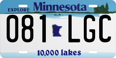 MN license plate 081LGC