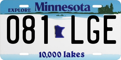 MN license plate 081LGE