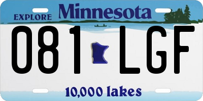 MN license plate 081LGF