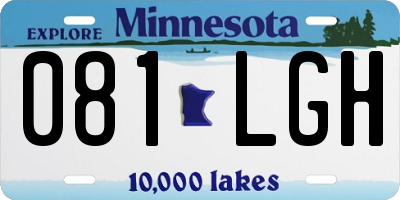 MN license plate 081LGH