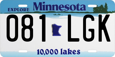 MN license plate 081LGK