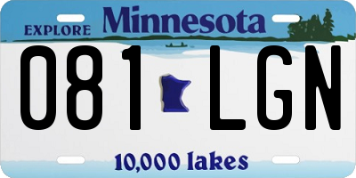 MN license plate 081LGN