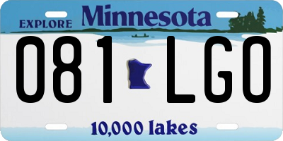 MN license plate 081LGO