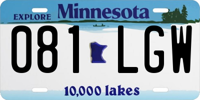 MN license plate 081LGW