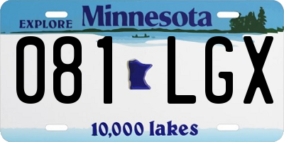 MN license plate 081LGX