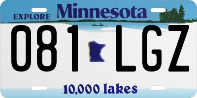 MN license plate 081LGZ