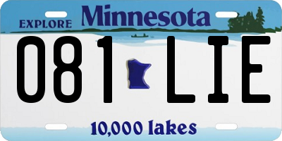 MN license plate 081LIE