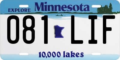 MN license plate 081LIF
