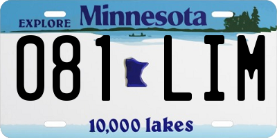MN license plate 081LIM