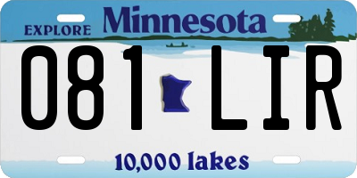 MN license plate 081LIR