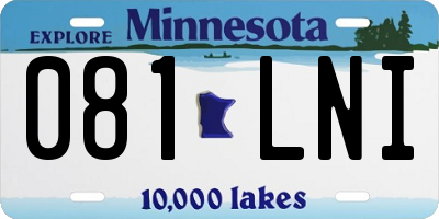 MN license plate 081LNI