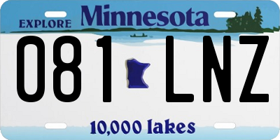 MN license plate 081LNZ