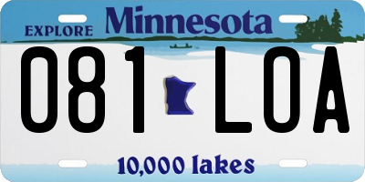 MN license plate 081LOA