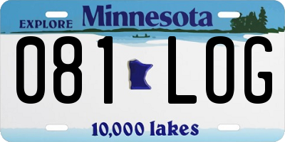 MN license plate 081LOG