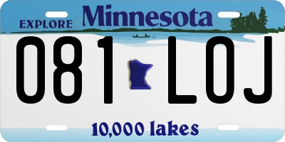 MN license plate 081LOJ