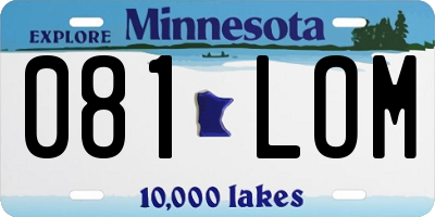 MN license plate 081LOM