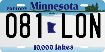 MN license plate 081LON