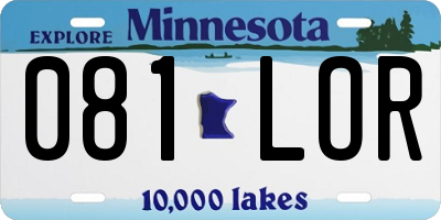 MN license plate 081LOR