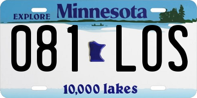 MN license plate 081LOS