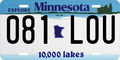 MN license plate 081LOU