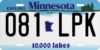 MN license plate 081LPK