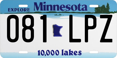 MN license plate 081LPZ