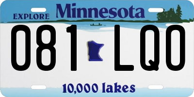 MN license plate 081LQO