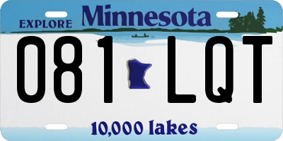 MN license plate 081LQT
