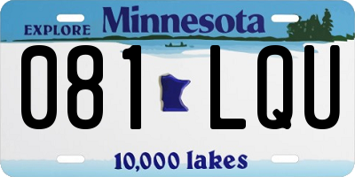 MN license plate 081LQU